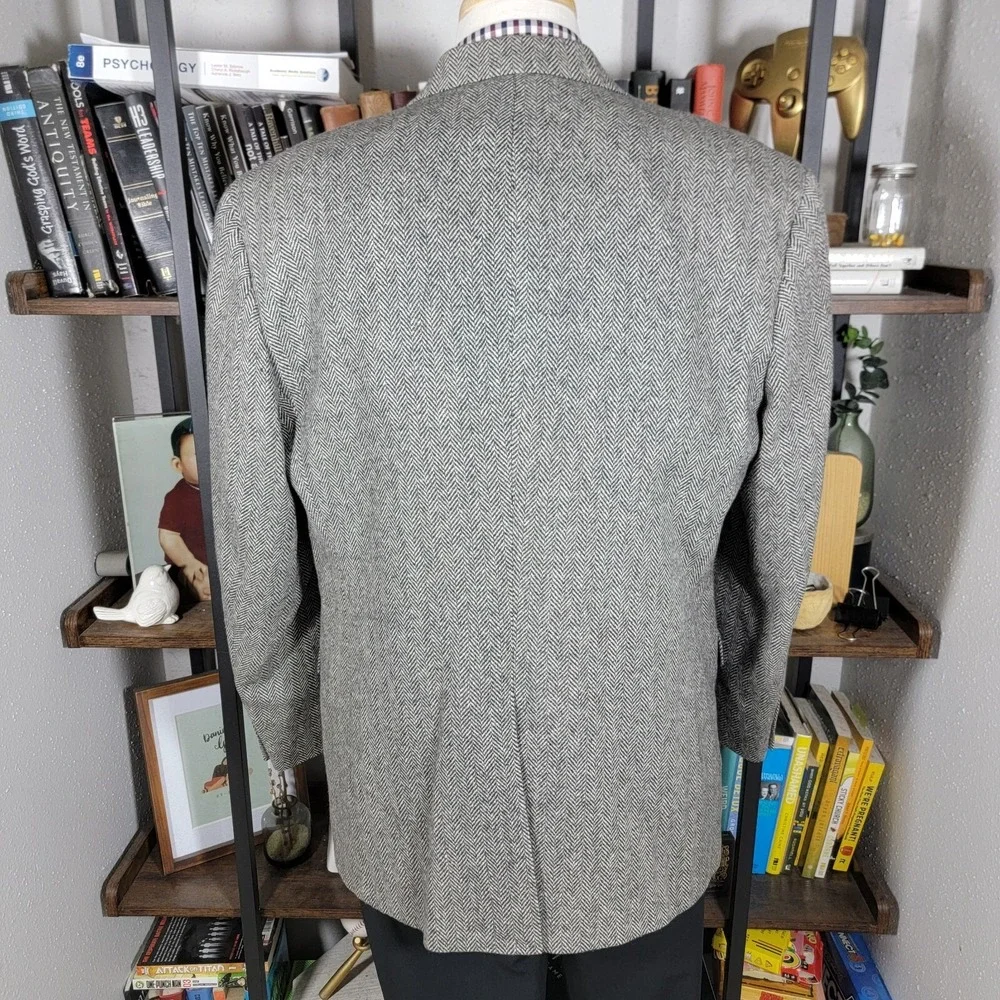 John Alexander Hartmarx Men's Tweed Sport Coat Blazer Two Button Herringbone 42R